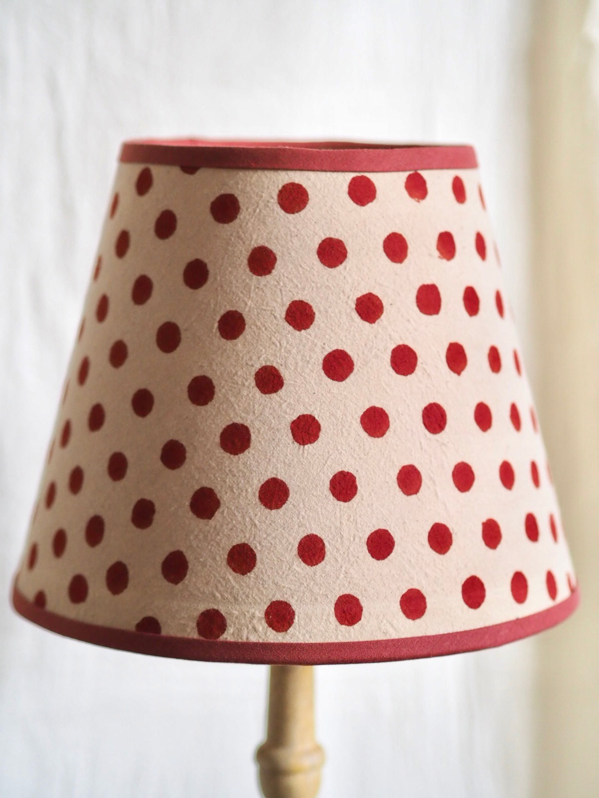 Dotty hard lampshade in rust hand crafted Charlotte Boyd