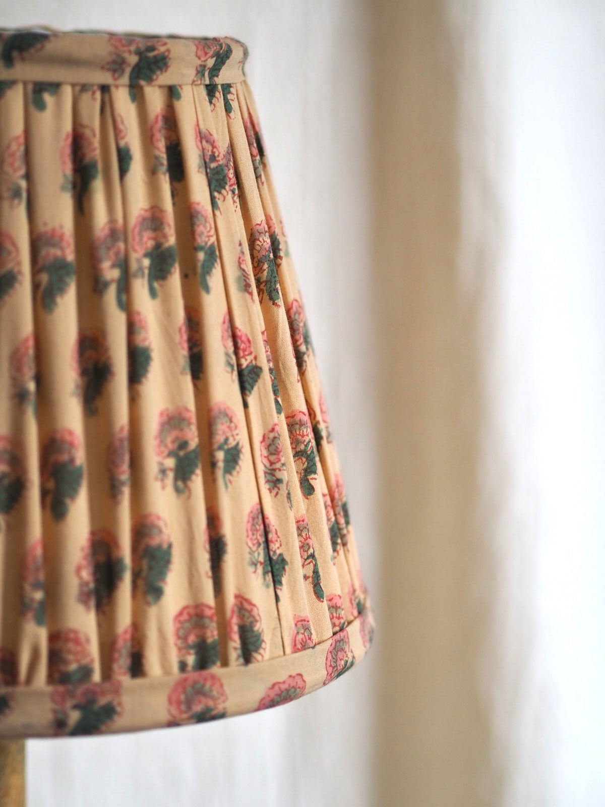 Hand crafted floral gathered lampshade
