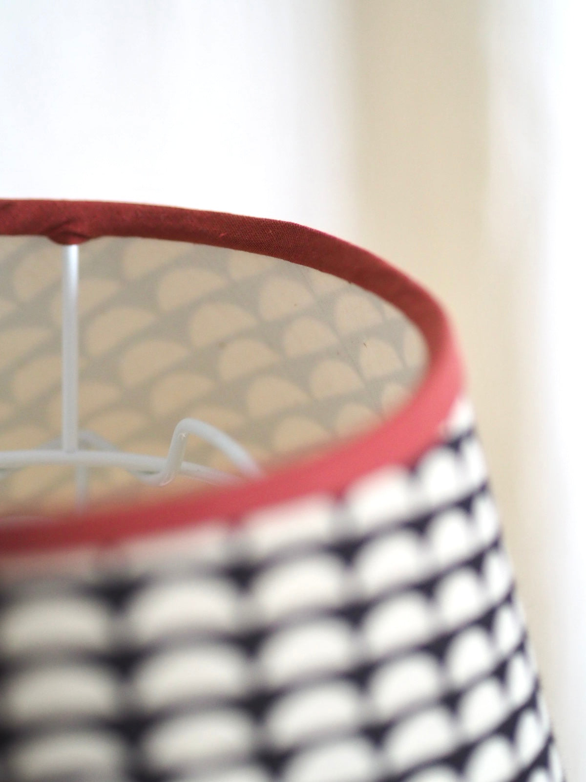 Monochrome block printed 25cm lampshade