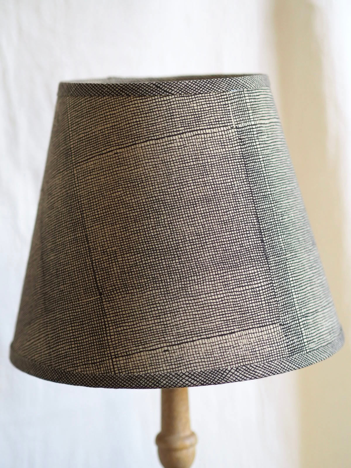 Hand crafted Monochrome graphic hard lampshade Charlotte Boyd Lighting