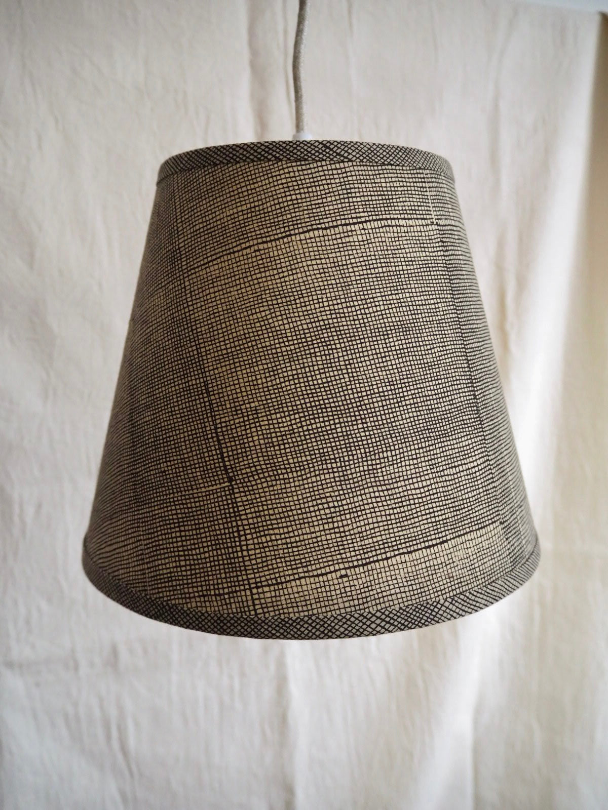 Hand crafted monochrome hard lampshadeCharlotte Boyd Lighting