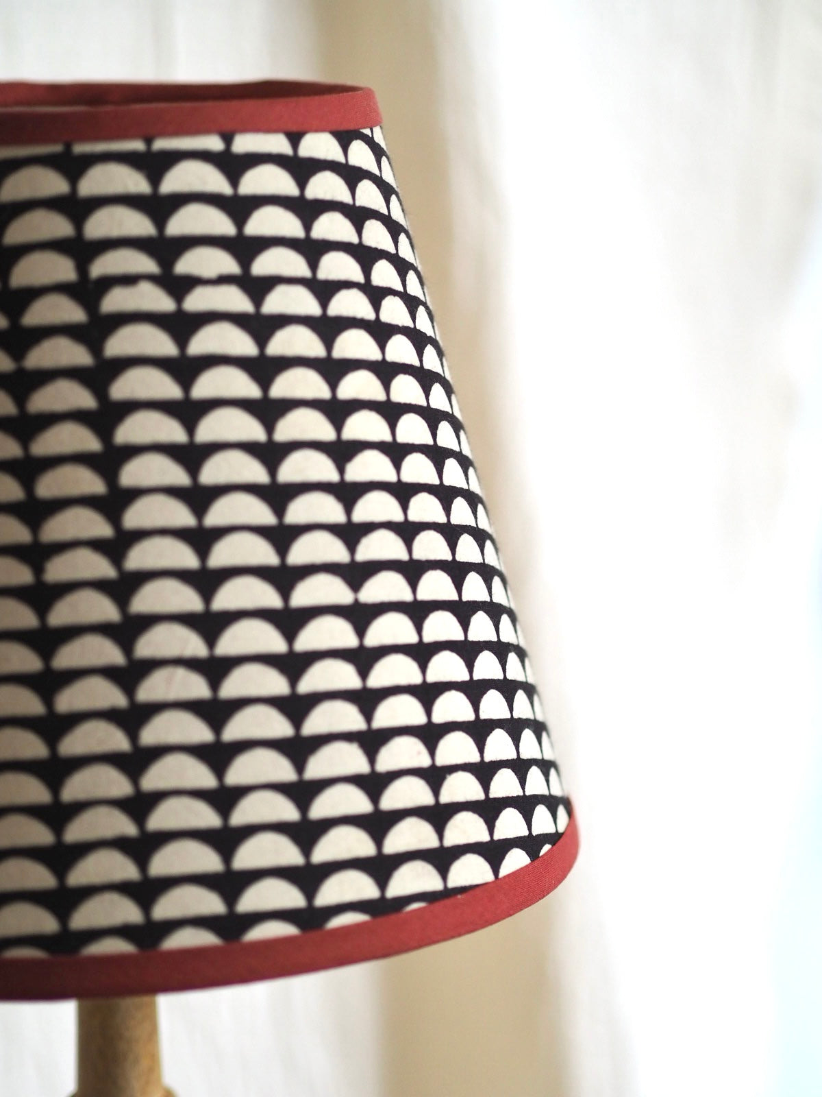 Hand crafted monochrome fabric lampshade
