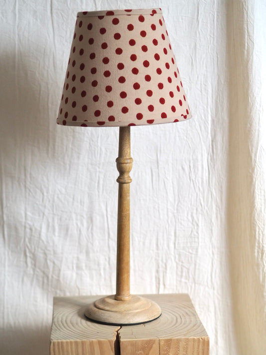 Hand crafted polkadot printed lampshade